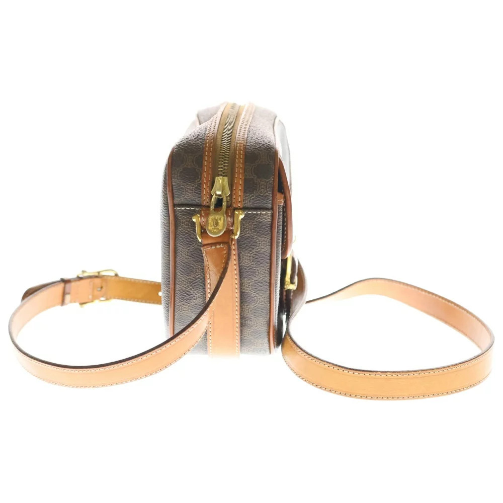 CELINE Macadam Shoulder Bag Brown Leather - Picture 3 of 6